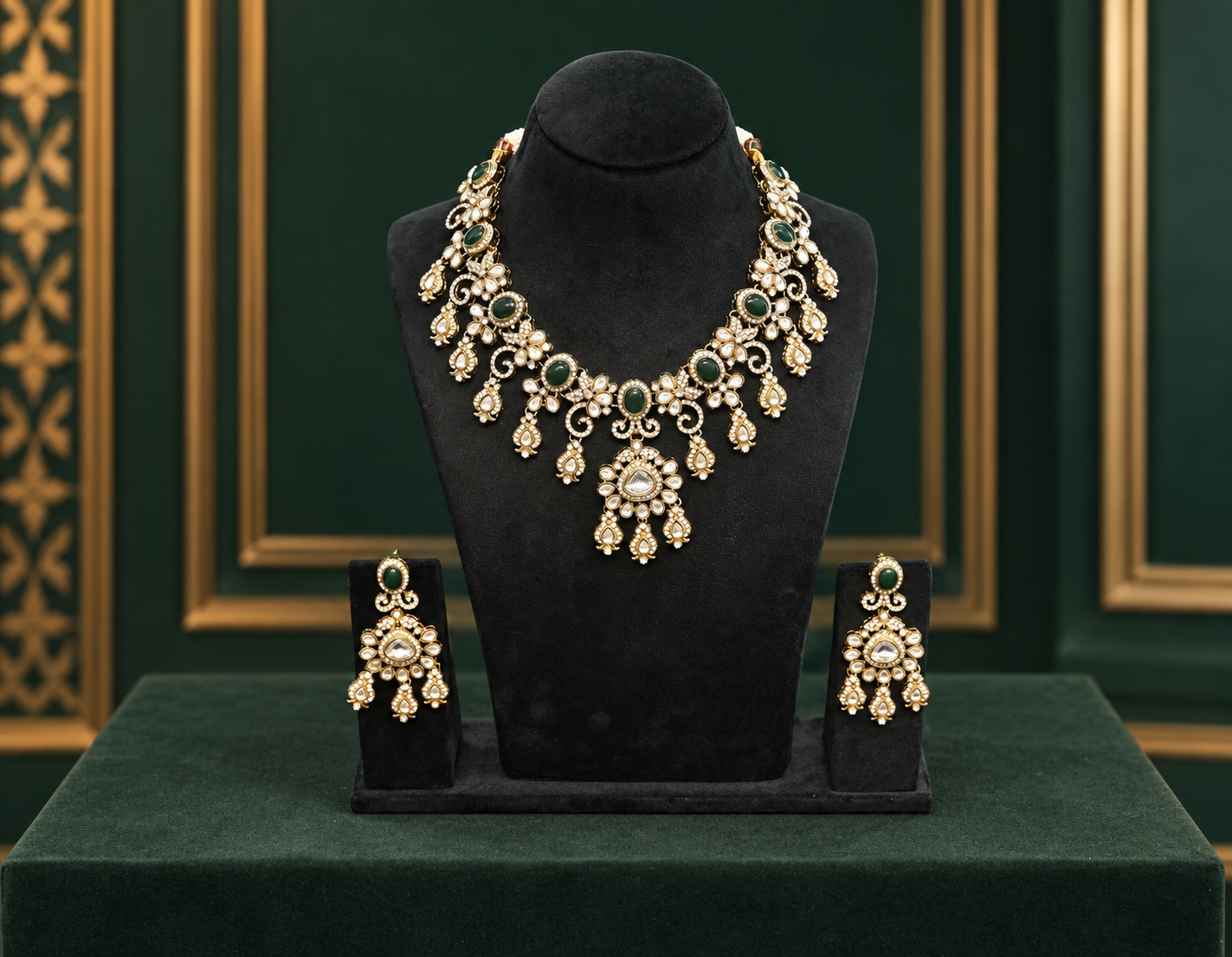 Emerald Vine Kundan Necklace